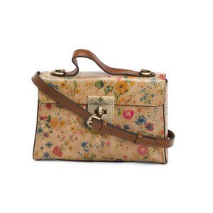 PATRICIA NASH Prairie Rose Leather Carisbrooke Satchel With Turn Lock Closure